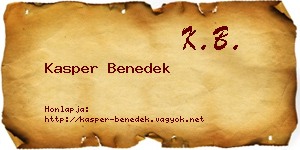 Kasper Benedek névjegykártya