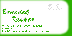benedek kasper business card